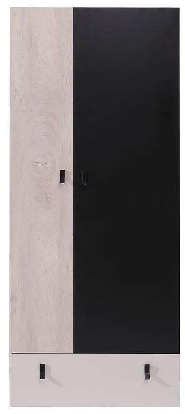 Skriňa Planet Pl3 čierna/Dub/béžová