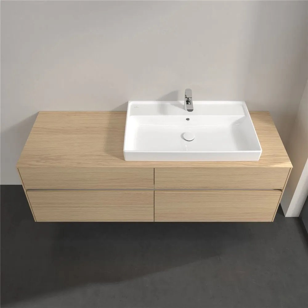 VILLEROY &amp; BOCH Collaro závesná skrinka pod umývadlo na dosku (umývadlo vpravo), 4 zásuvky, 1600 x 500 x 548 mm, Nordic Oak, C02700VJ