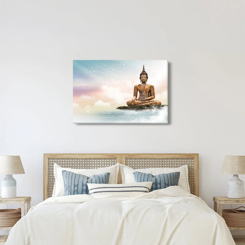 Obraz - Budha dozerajúci na zemi (90x60 cm)