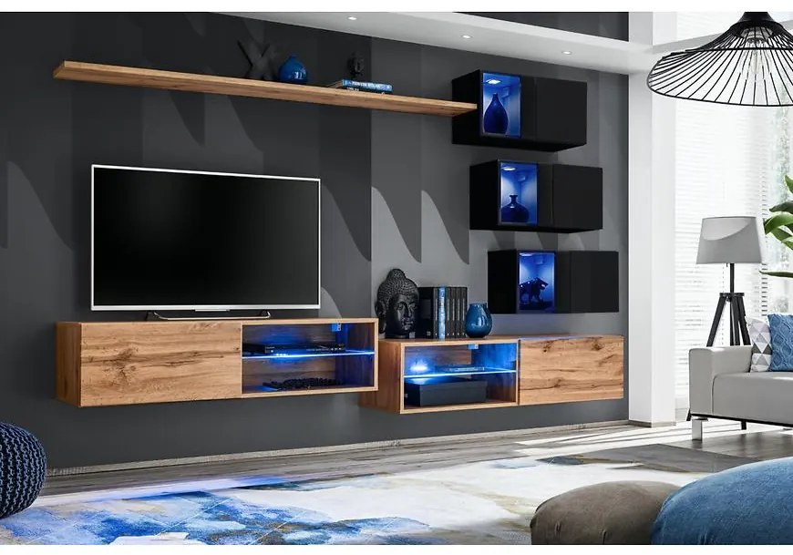 Obývacia Stena Switch Xxiv Wotan/Čierna