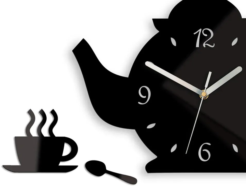 Nástenné hodiny Kettle čierne