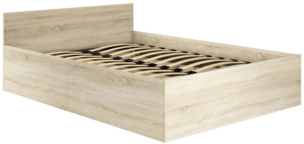 Posteľ CLP 100x200 cm s matracom a roštom dub sonoma