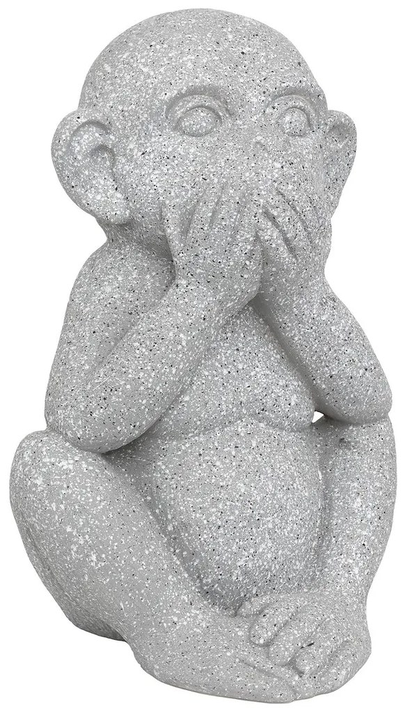 Záhradná figúrka z magnézia Moneky1, 41 cm, sivá