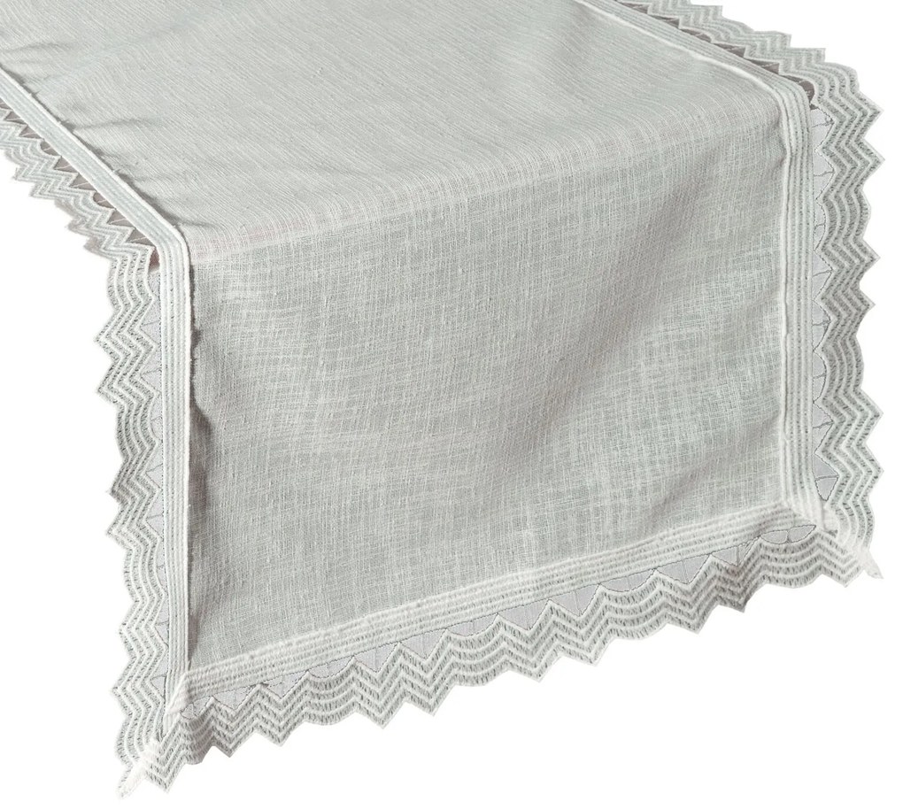 OBRUS 35X180 CM BIELY
