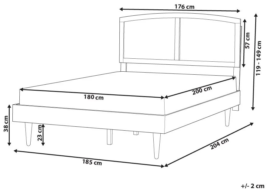 Drevená posteľ s LED 180 x 200 cm svetlé drevo VARZY Beliani