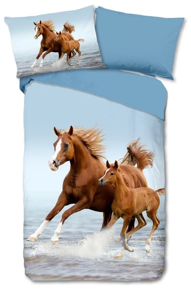 Modré bavlnené detské obliečky na jednolôžko 140x200 cm Free – Good Morning