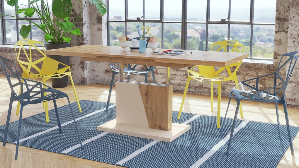 Mazzoni GRAND NOIR artisan dub / béžová, konferenčný stolík, rozťahovací