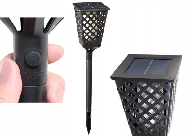 LED solárna lampa so senzorom LED/0,6W/5,5V IP65 2000 mAh 107 cm čierna