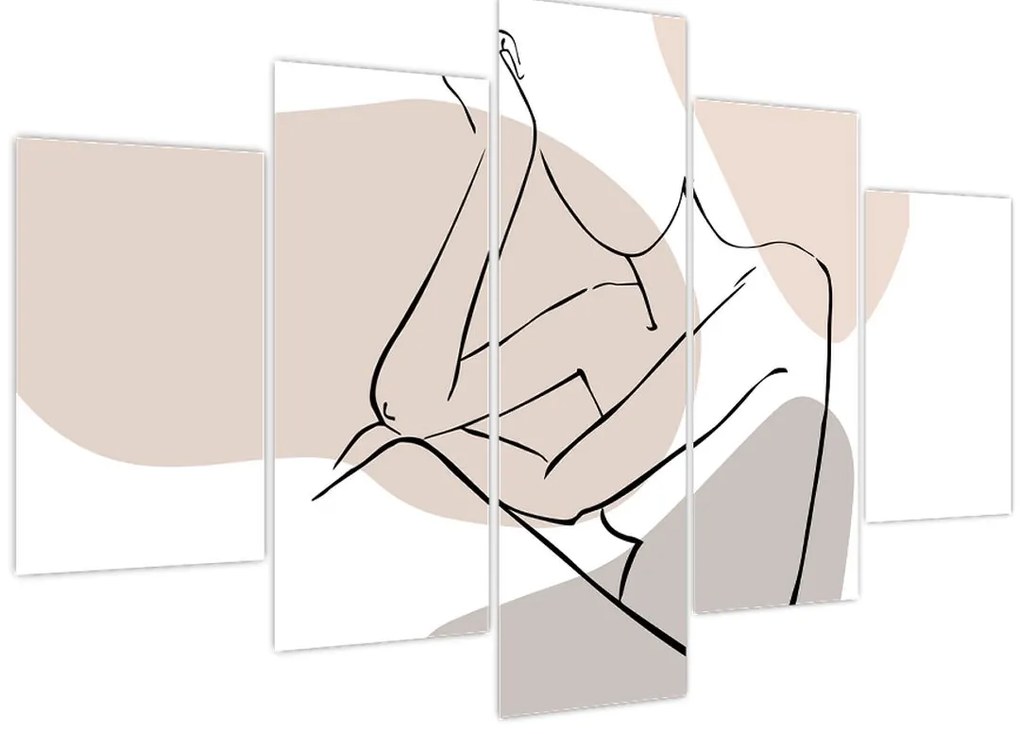 Obraz - Woman body line art N⁰1 (150x105 cm)