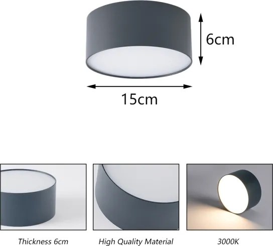 Brilagi - LED kúpeľňové stropné svietidlo FORIS LED/20W/230V pr. 15 cm antracit IP44