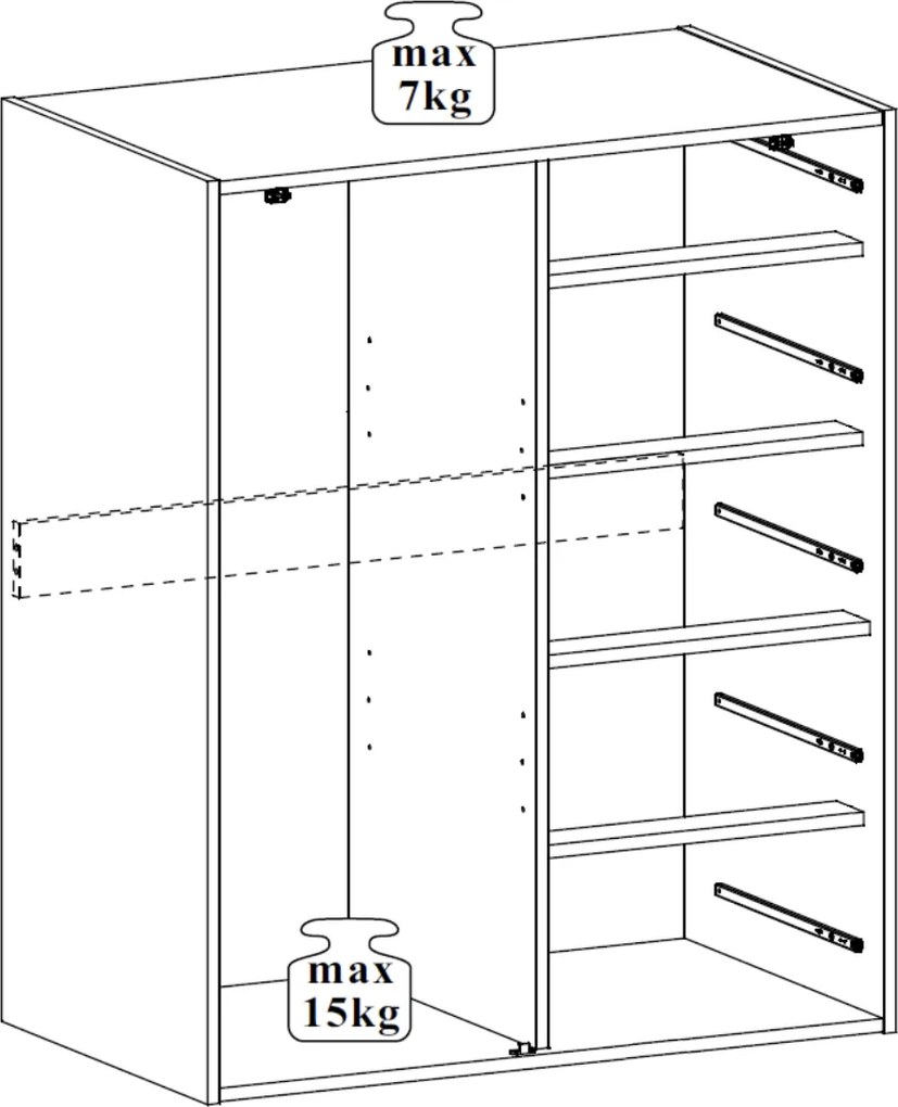 Sconto Nízka šatníková skriňa DEREK