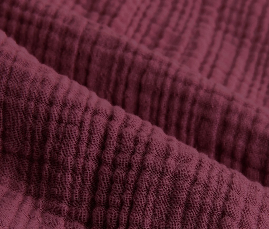 Mušelínová posteľná bielizeň, vínová, štandardná veľkosť