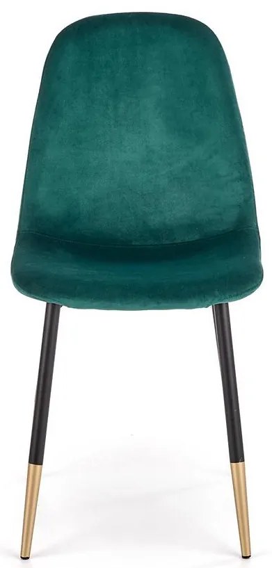 Stolička K379 velvet/kov tmavá  zelená 45x48x88