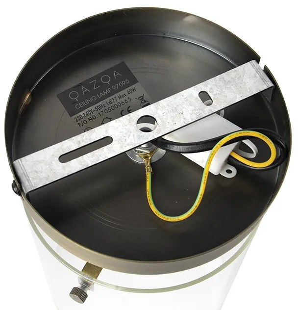 Moderné stropné svietidlo bronzové so sklom - Dome