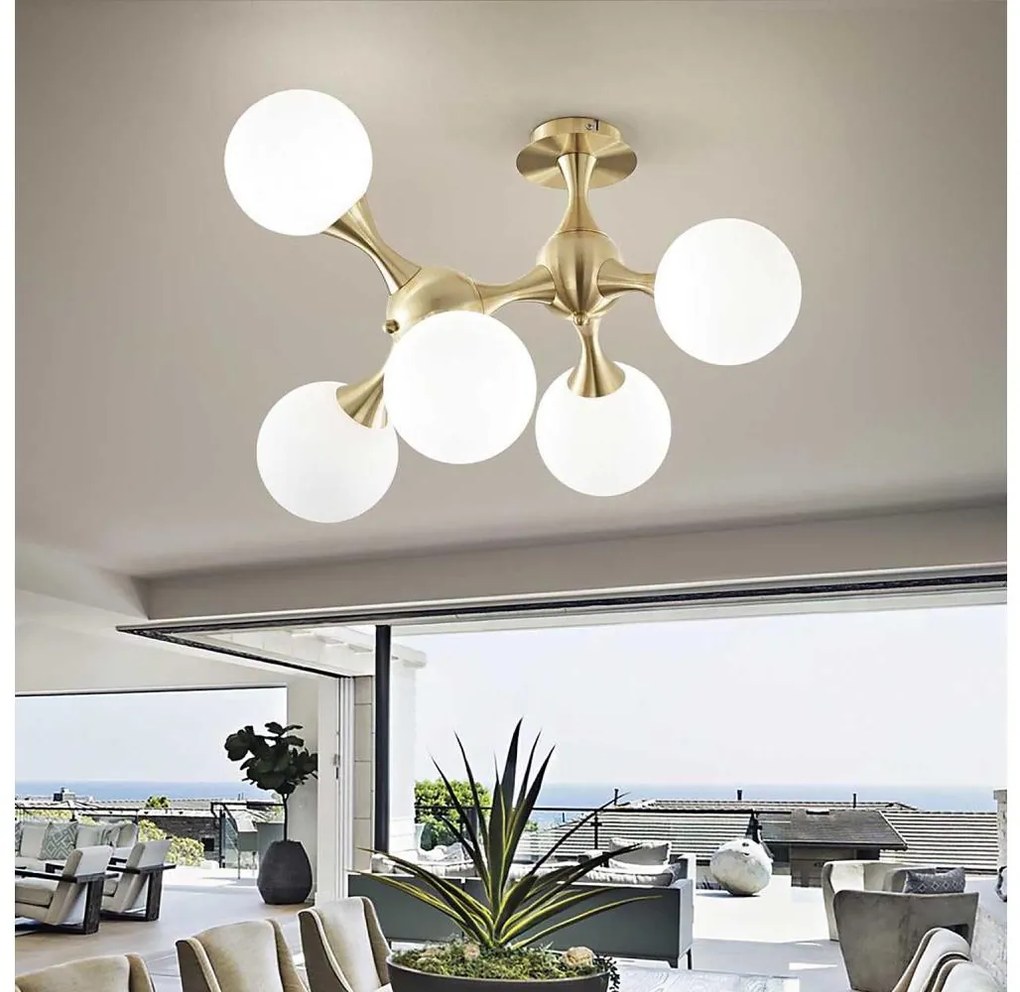 Ideal Lux - Prisadený luster NODI 5xE14/28W/230V mosadz ID241050