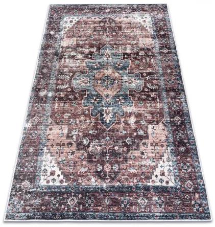 ANDRE prateľný koberec Ornament, čierno-hnedý, rozmer 160x220 cm