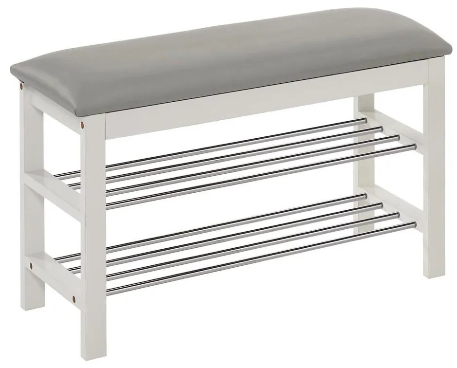 Skrinka na topánky 48x81 cm biela/šedá