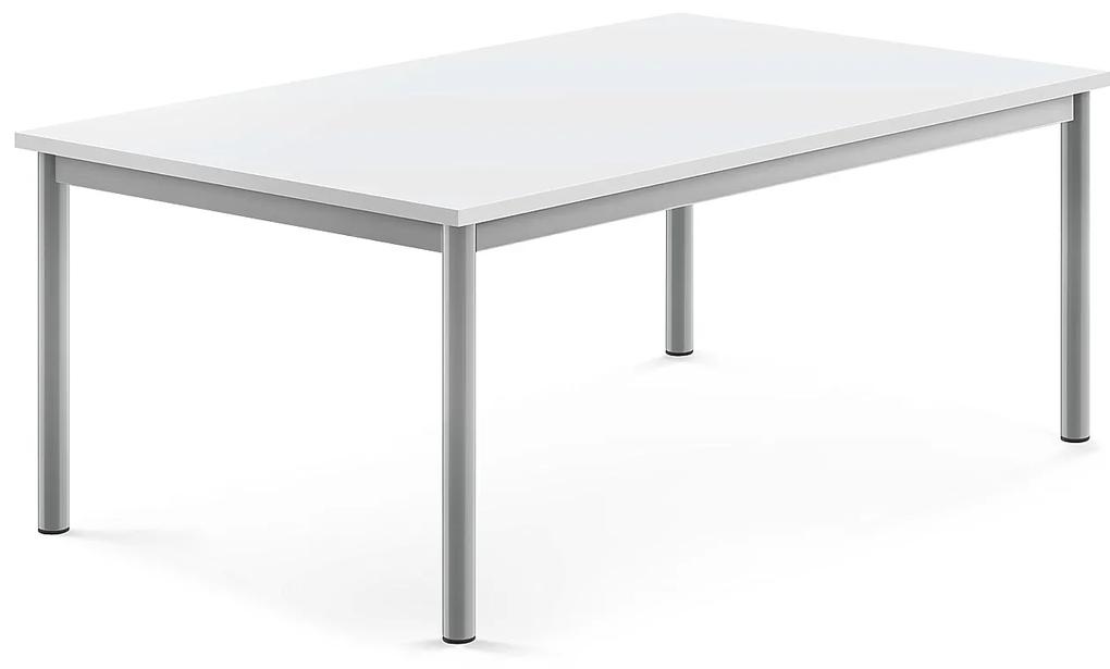 Stôl BORÅS, 1200x800x500 mm, laminát - biela, strieborná