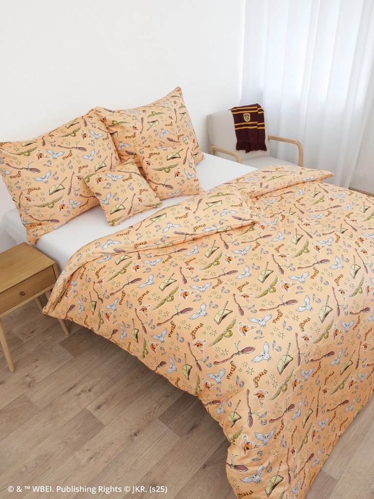 Francúzske obliečky mikroplyš Harry Potter - Marhuľová