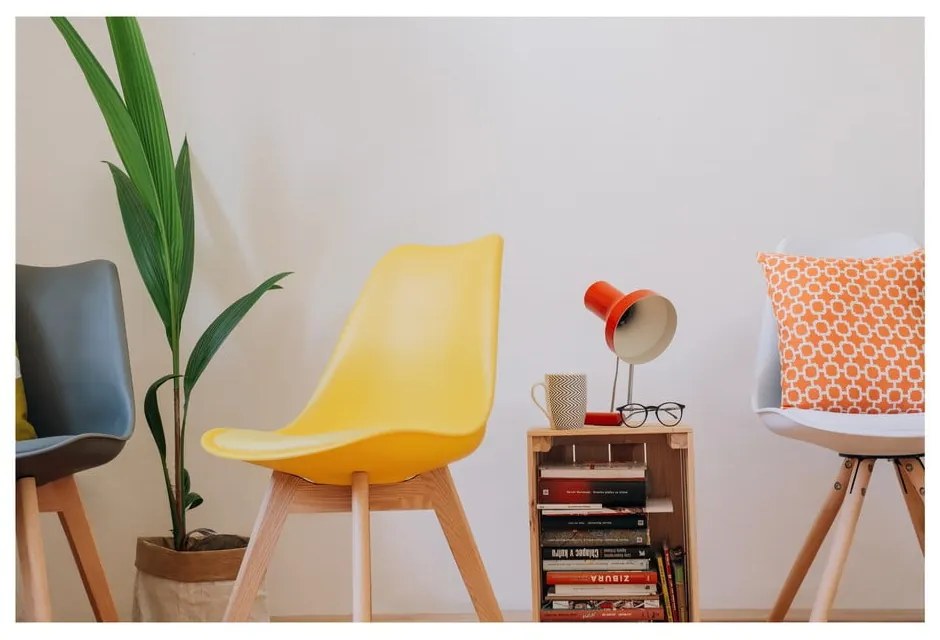 Sada 2 čiernych stoličiek s bukovými nohami loomi.design Retro