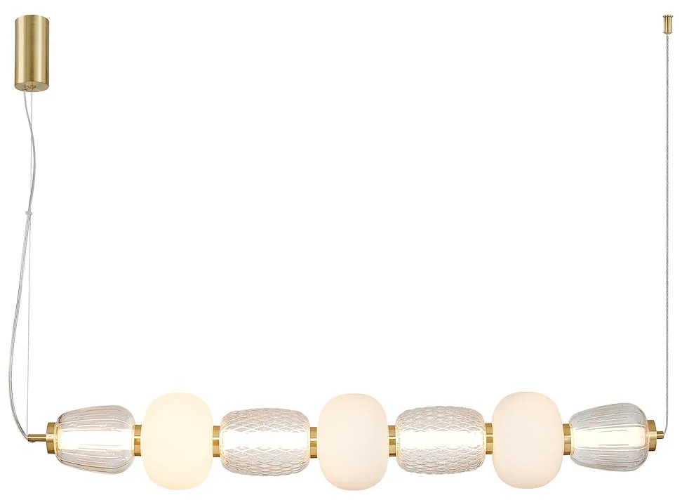 Závesné svietidlo Caro, 7x biele/transparentné sklenené tienidlo, g