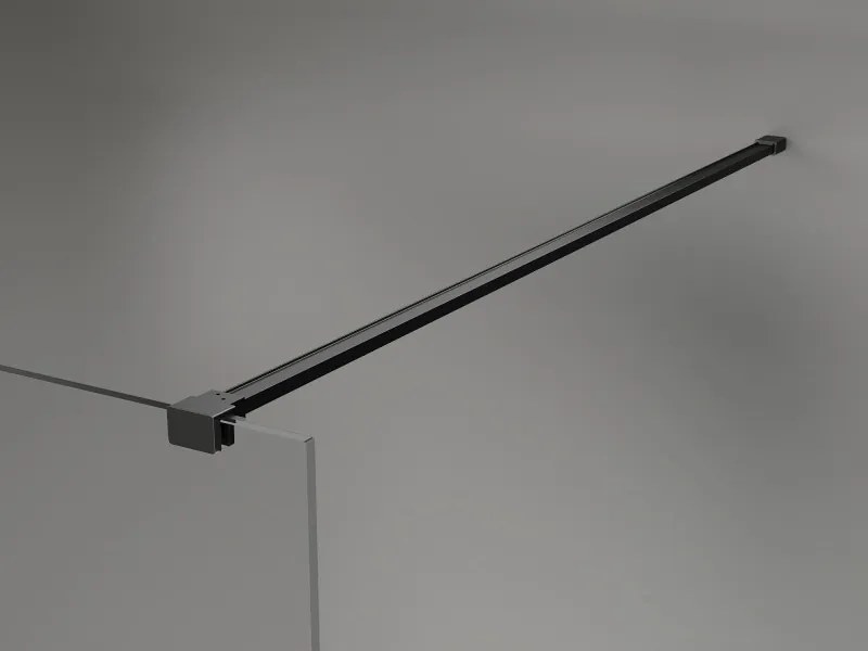 Mexen, Mexen Kioto-X sprchová stena 110 x 200 cm, priehľadná 10 mm, čierna - 800-110-101-70-00-X