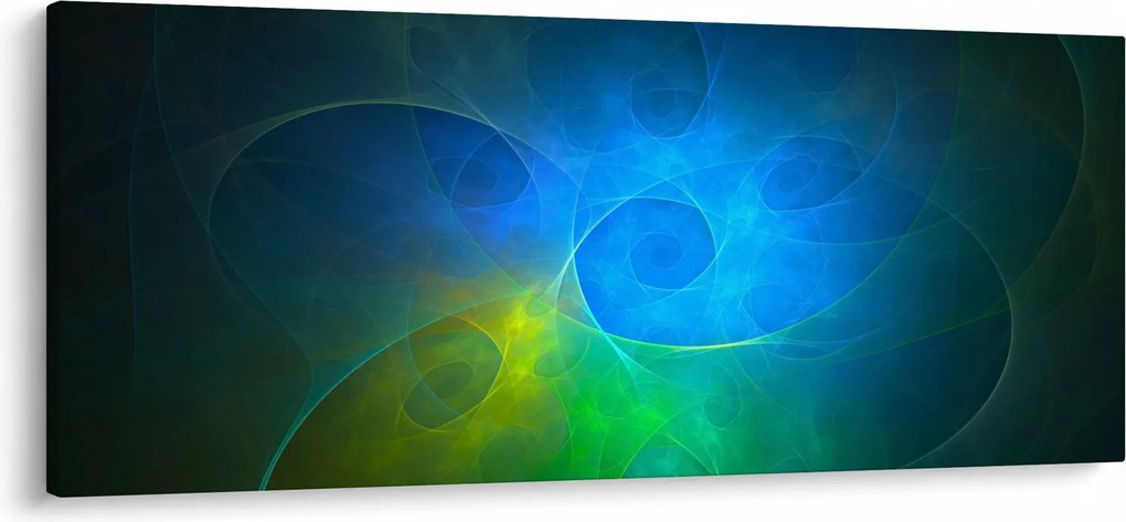 Obraz modrej abstrakcie (120x50 cm)