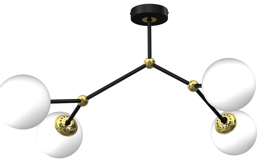 Stropné svietidlo Joy, 4x biele sklenené tienidlo, b/g
