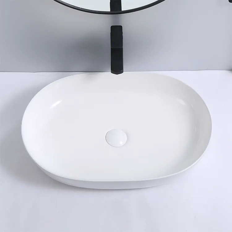Erga Emmeline, umývadlo na dosku 600x400x135 mm, biela lesklá, ERG-V03-9487C-WH