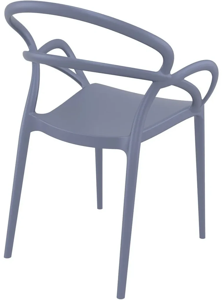 MILA záhradná stolička s podrúčkami dark grey