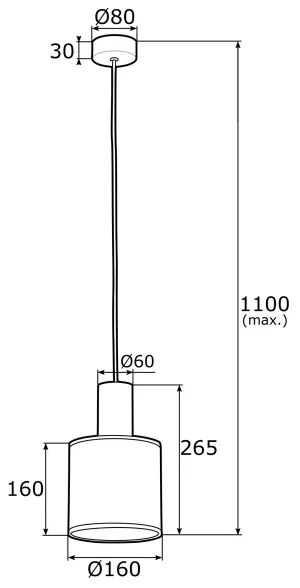 Argon 4248 - Luster na lanku HERMAN 1xE27/15W/230V mosadz/čierna
