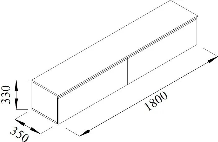 Závesná TV skrinka Asko Living, 180 cm, dub artisan/biela