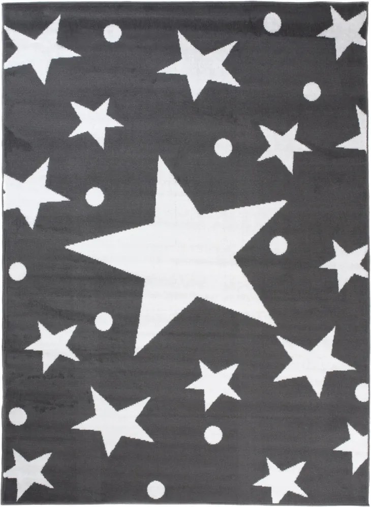 Kusový koberec PP Hviezdičky tmavo sivý, Velikosti 120x170cm
