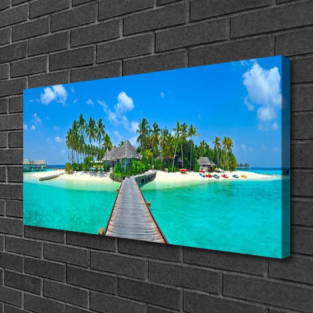 Obraz Canvas Tropická pláž palmy 120x60 cm