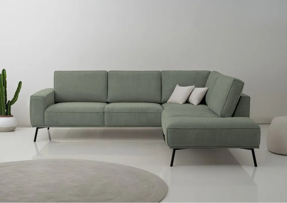 Zelená ženilková rohová pohovka (pravý roh/do L) Amsterdam – Scandic