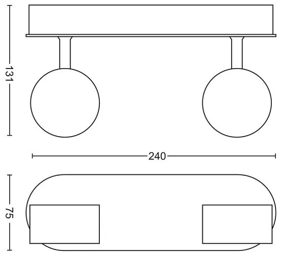 Philips 50562/11/P0-LED Stmievateľné svietidlo MYLIVING WORCHESTER 2xLED/4,5W/230V
