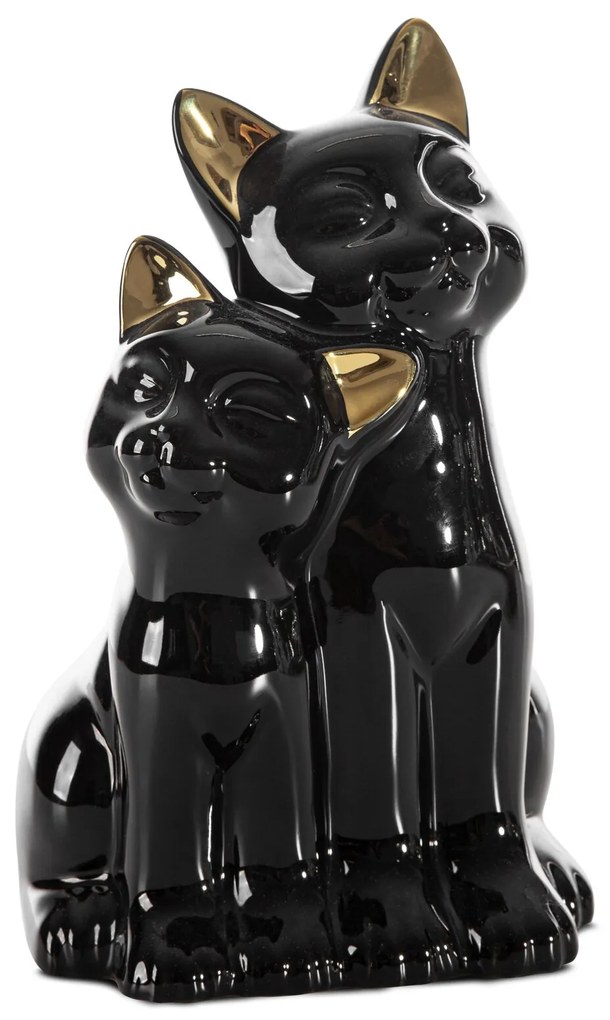 DEKORAČNÁ SOŠKA CAT 14X12X22 CM ČIERNA