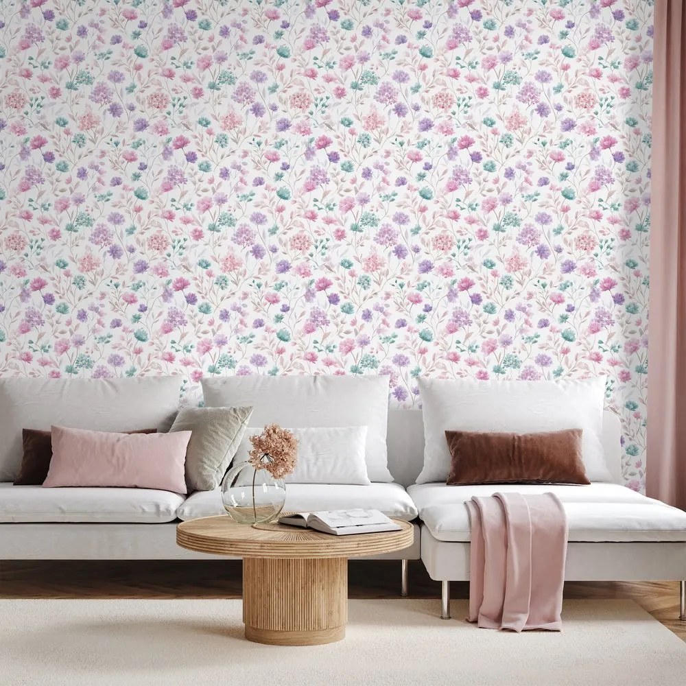 Samolepiaca fototapeta jemné pastelové kvietky