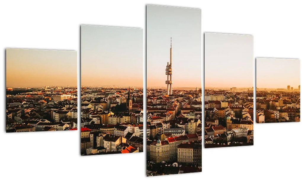 Obraz západu slnka nad Žižkovom (125x70 cm), 40 ďalších rozmerov