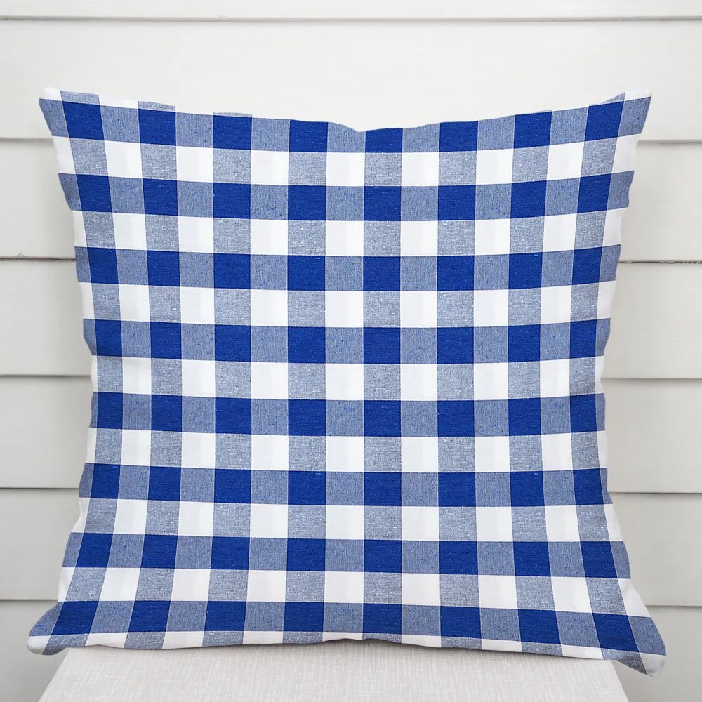 Biante Dekoračná obliečka na vankúš Rebeka RE-007 Modro-biela kocka veľká 50 x 60 cm