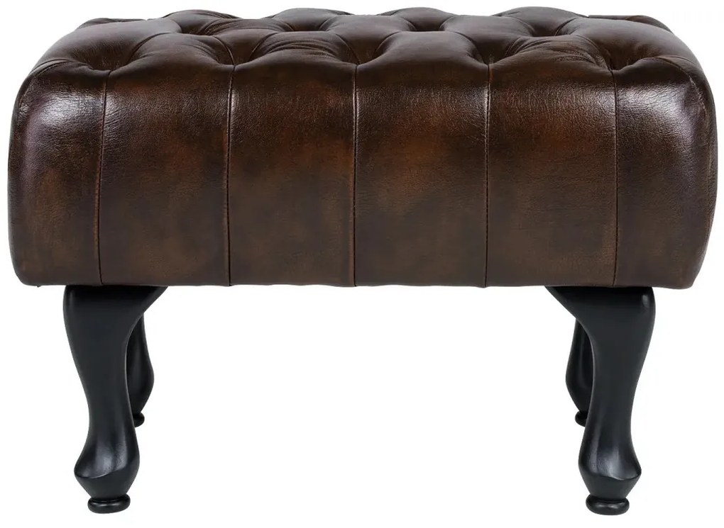 furniture-nabytek.cz - Taburet Chesterfield Pittsfield z pravej kože, hnedý