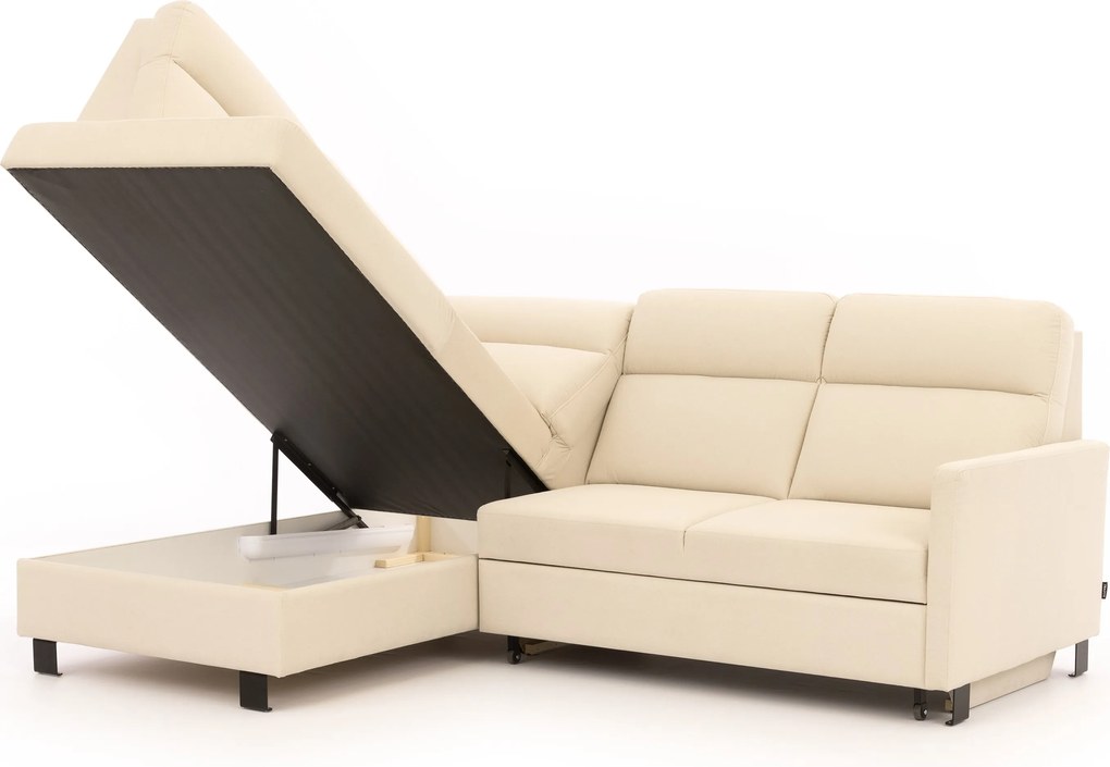 Rozkladacia rohová sedačka Loario L ľavá - úzky bok - krémová pletenina Sand 03