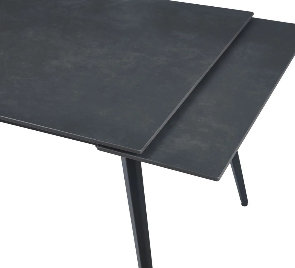 Vintino Rozkladací jedálenský stôl KORVIN 120–180 cm – grafit mat / čierna oceľ