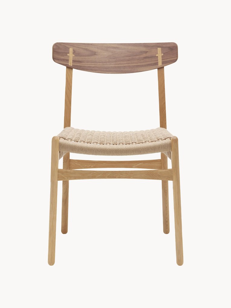 Drevená jedálenská stolička's ručne tkaným sedadlom sedadlom CH23