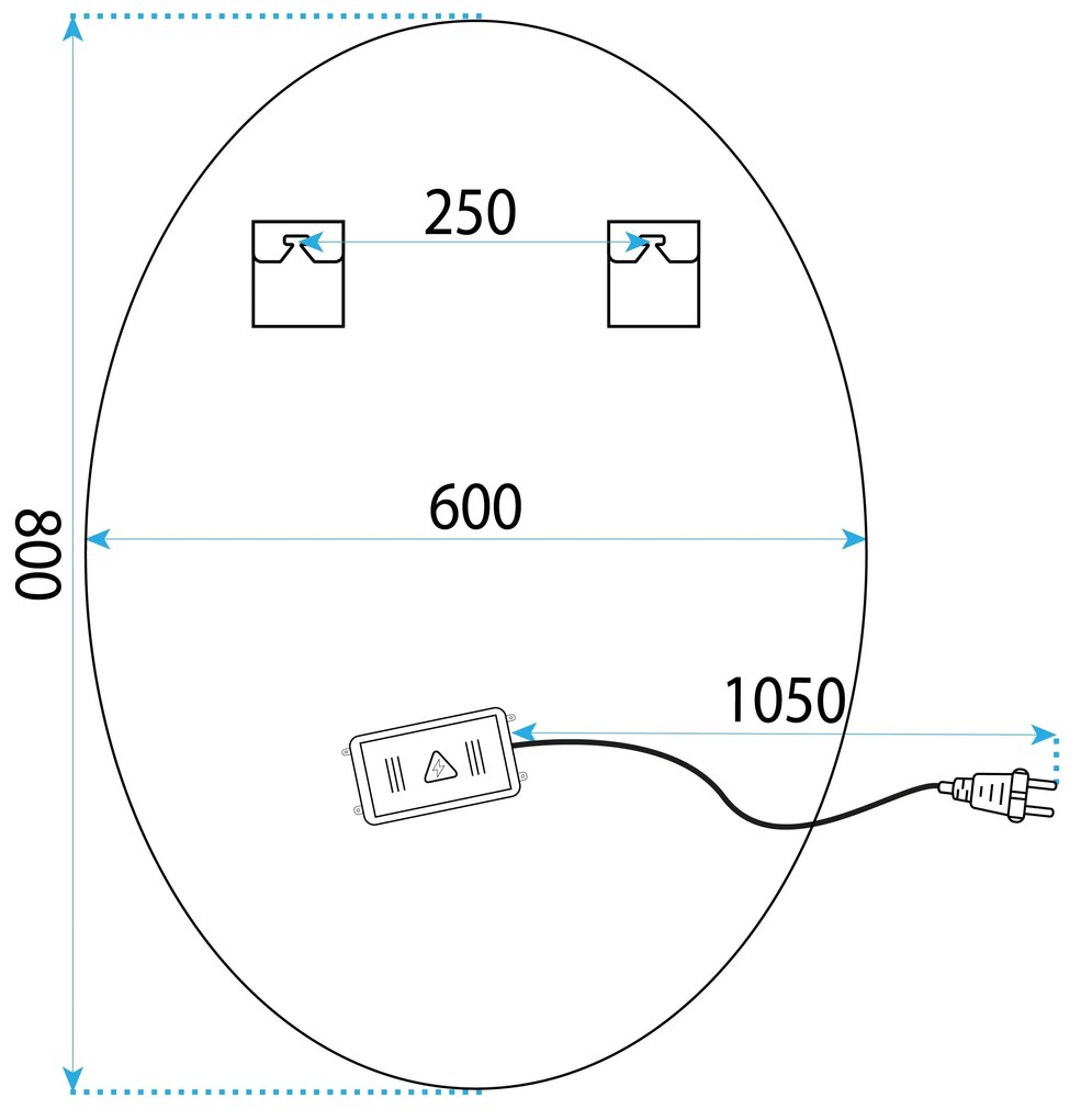 Tutumi Tutumi, LED zrkadlo 80x60cm YH-3352, HOM-01505