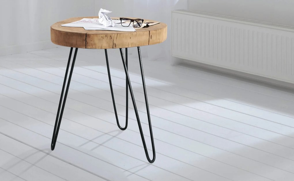 Sconto Odkladací stolík BOMBAY prírodný palisander/čierna