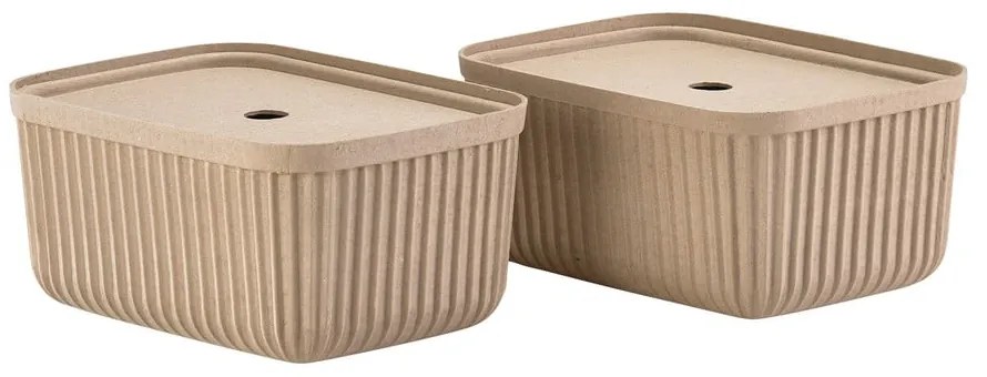 Svetlohnedé úložné boxy v súprave 2 ks s vekom 32x23x20,5 cm Pulp – Zone
