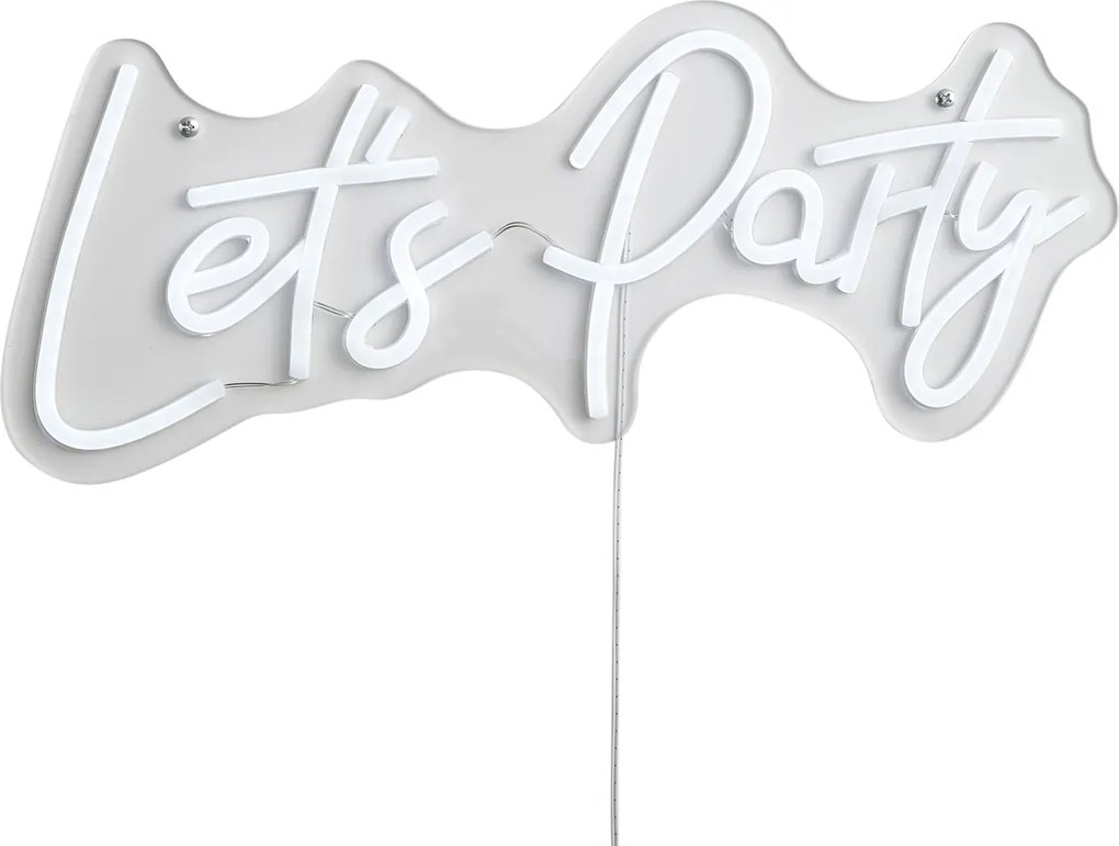 Neónová nástenná lampa biela vrátane LED - Let's Party
