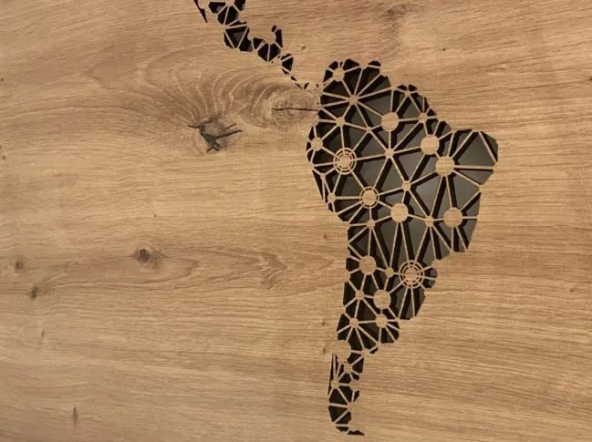 Led obraz s mapou sveta na batériu