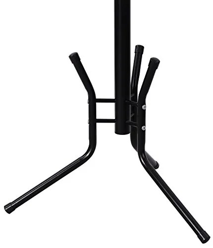 Vešiak na kabáty, kovový, 12hacikov, čierny, 176x49x49cm